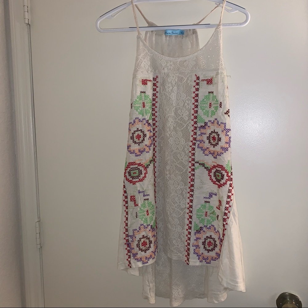 Solitaire Swim Size Medium Lace Embroidered Coverup Dress